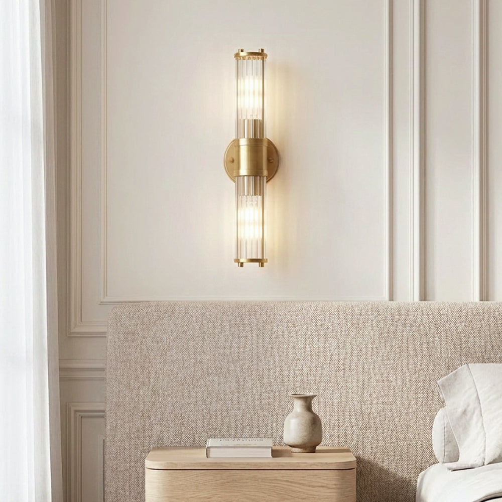 Luxury Crystal Gold Glass Rod Wall Lamps