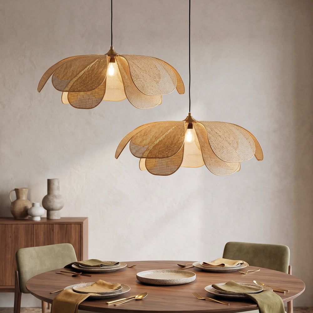 Rattan Flower Handmade Pendant Light