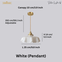 French Glass Floral Pendant Light