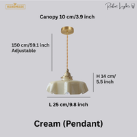French Glass Floral Pendant Light