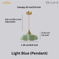 French Glass Floral Pendant Light