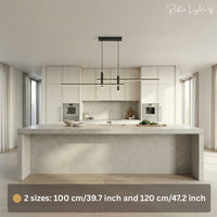 Modern Minimalist Sleek Metal Rod Chandelier