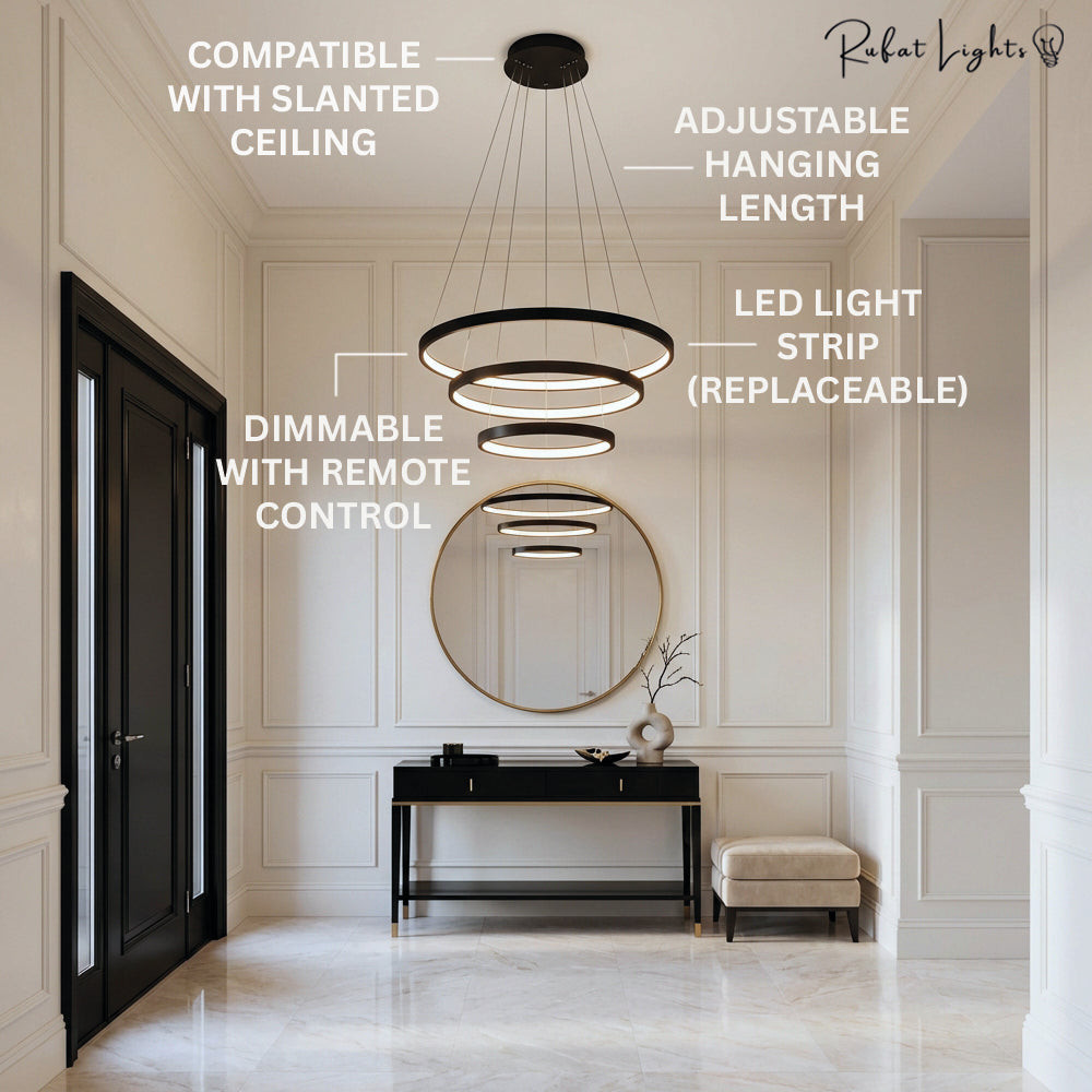 Modern LED Rings Circle Hanging Chandelier