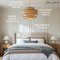 Contemporary LED Rattan Pendant Lights