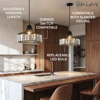 Contemporary Circular Crystal Pendant Light