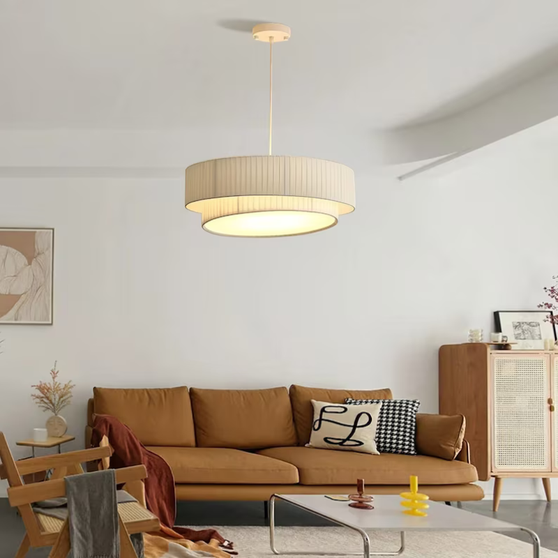 French Style Antique Fabric Pendant Light