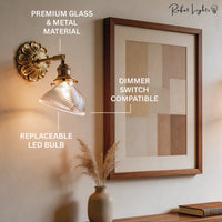 Copper Wandlamp Sconce Glass Wall Light