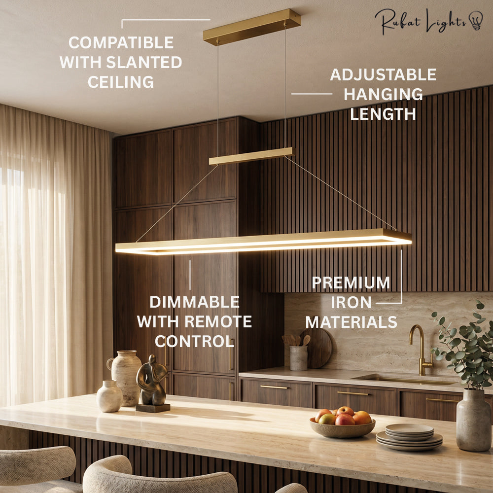 Rectangular Aluminum LED Suspension Chandelier