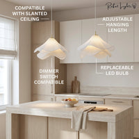 Nordic French Art Pleated Fabric Petal Chandeliers