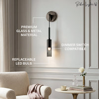 Luxury Tube Smoked Glass Wall Lamp