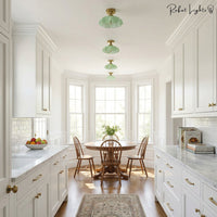 French Glass Floral Pendant Light