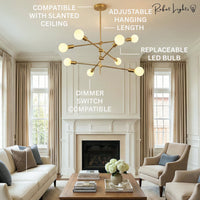 Contemporary Gold Rod Chandelier Lighting