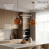 Japanese Style Retro Brass Glass Pendant Lamp