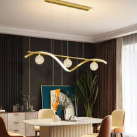Luxury Stars Clear Glass Ball twisted Strip Chandelier