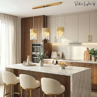 Modern Crystal K9 Round Gold Chandelier