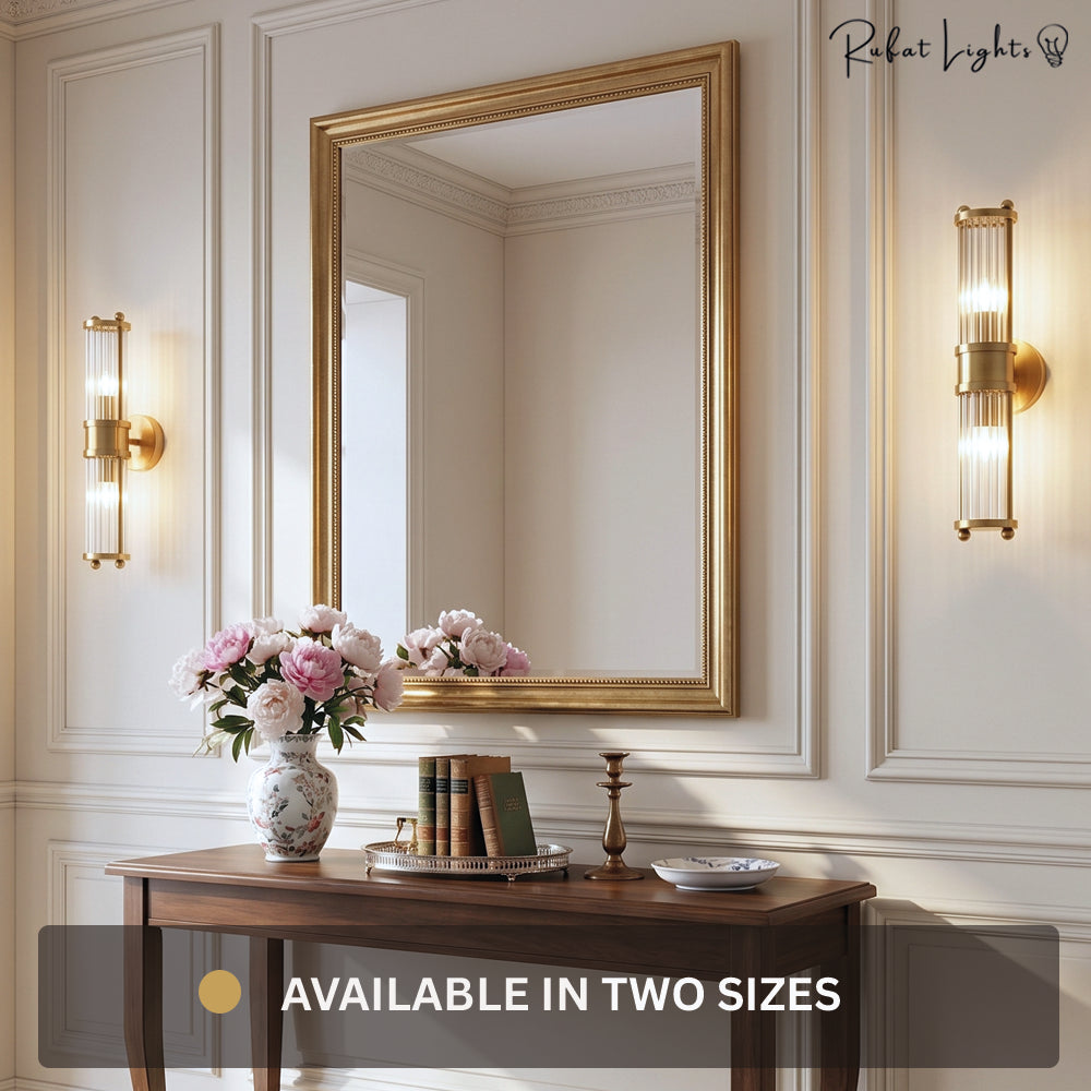 Luxury Crystal Gold Glass Rod Wall Lamps