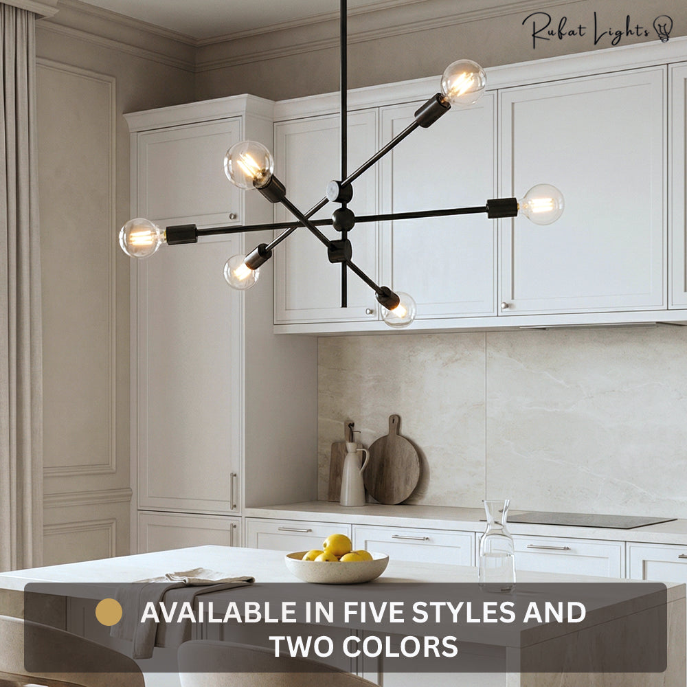 Contemporary Gold Rod Chandelier Lighting