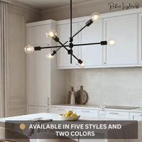 Contemporary Gold Rod Chandelier Lighting