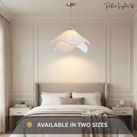 Nordic French Art Pleated Fabric Petal Chandeliers