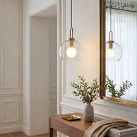 Sphere Glass & Cylindrical Edison Glass Pendant