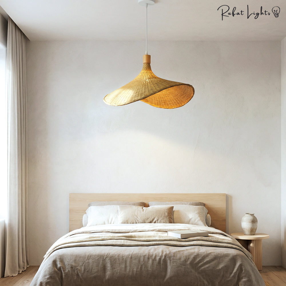 Vintage Handmade Bamboo Wicker Pendant Light