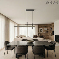 Modern Minimalist Sleek Metal Rod Chandelier