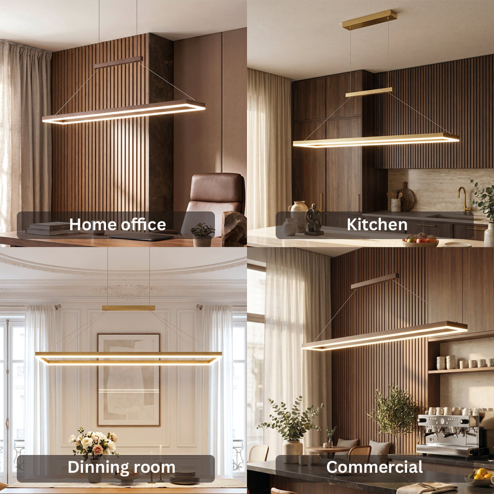 Rectangular Aluminum LED Suspension Chandelier