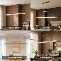 Rectangular Aluminum LED Suspension Chandelier