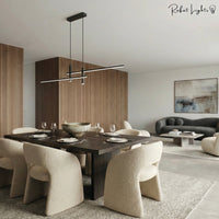 Modern Minimalist Sleek Metal Rod Chandelier