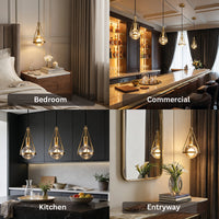 Blowball Gold Crystal Pendant Light