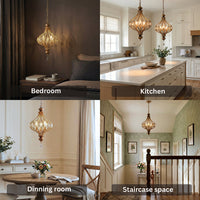 Vintage French Retro Crystal Lantern Chandelier