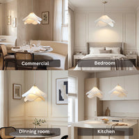 Nordic French Art Pleated Fabric Petal Chandeliers