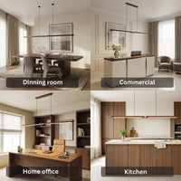Extended Linear Suspension Light Modern LED Solid Wood