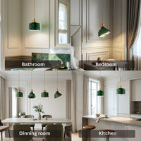 Japanese Minimalist Green Glass Pendant Light