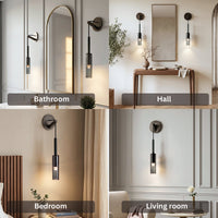 Luxury Tube Smoked Glass Wall Lamp