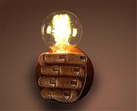 American Vintage Wood Hand Model Wall Lamps