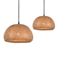 Handmade Vintage Bamboo Semicircle Pendant Lamp