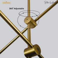 Contemporary Gold Rod Chandelier Lighting
