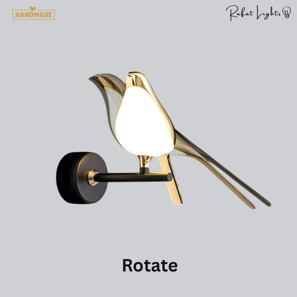 Nordic Magpie Art Design Golden Bird Wall Lights