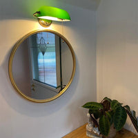 Industrial Vintage Green Banker Wall Lamp