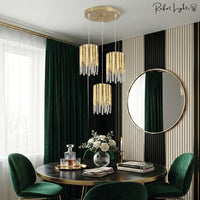 Modern Crystal K9 Round Gold Chandelier