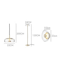 Modern Round Glass Pendent & Floor Lamp