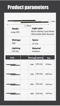 Outdoor Waterproof Long Strip Garden Wall Light