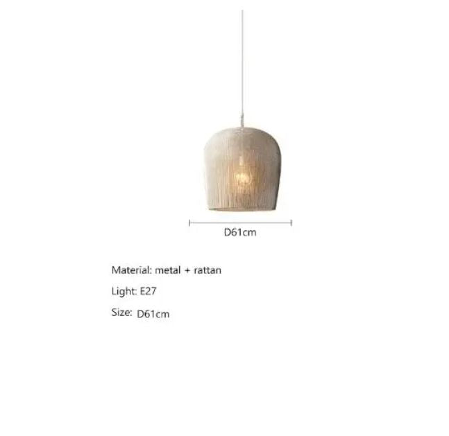 Japanese Wabi Sabi Wind Handmade Rattan Pendant Light