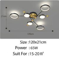 Modern Aluminum Ring Gold Frame LED Chandelier