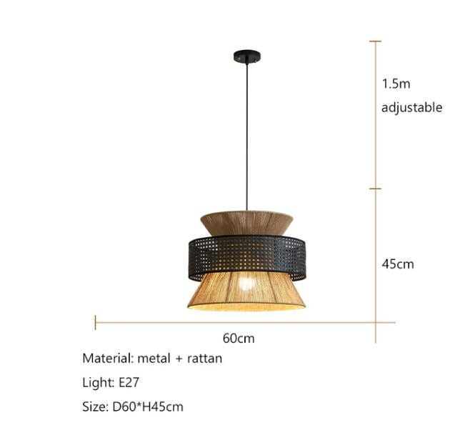 Japanese Rope Zen Teahouse Pendent Light