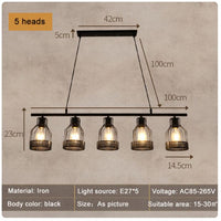 Industrial Style Loft Multi-Heads Chandelier Lamp