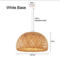 Handmade Vintage Bamboo Semicircle Pendant Lamp