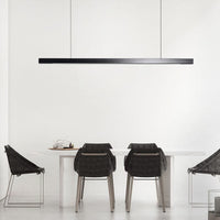 Wood Linear Suspension Chandelier Black White