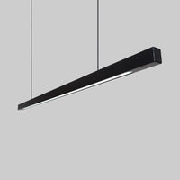 Wood Linear Suspension Chandelier Black White